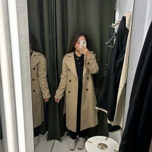Pull&Bear Double-Breasted Beige Trench Coat NWT
